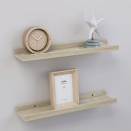 Berkfield Home Wall Shelves 2 pcs Sonoma Oak 40x9x3 cm in Brown - Size: 40 x 9 x 3 cm
