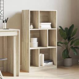 Berkfield Home Decorative Bookcase Sonoma Oak 57x28.5x107.5 cm Engineered Wood in Light Brown - thumbnail 1