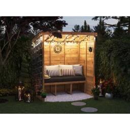 Dunster House Wooden Garden Arbour With Pent Roof, W1.8m x D1.2m / W6' x D4' in Brown - thumbnail 3