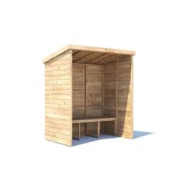 Dunster House Wooden Garden Arbour With Pent Roof, W1.8m x D1.2m / W6' x D4' in Brown - thumbnail 1