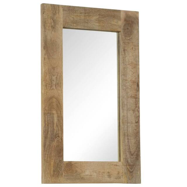 Berkfield Home Mirror Solid Mango Wood 50x80 cm in Brown - image 1