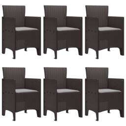 Berkfield Home 7 Piece Garden Dining Set with Cushions Brown Poly Rattan - thumbnail 4