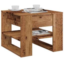 Berkfield Home Durable Coffee Table Old Wood 55.5x55x45 cm Engineered Wood in Brown - thumbnail 2