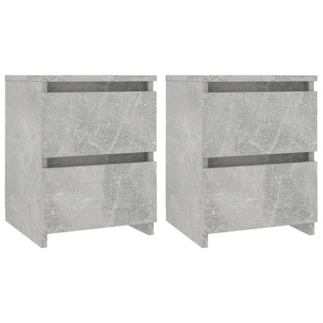 Berkfield Home Bedside Cabinets 2 pcs Concrete Grey 30x30x40 cm Engineered Wood - Size: 30 x 30 x 40 cm - image 1