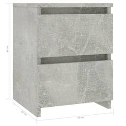 Berkfield Home Bedside Cabinets 2 pcs Concrete Grey 30x30x40 cm Engineered Wood - Size: 30 x 30 x 40 cm - thumbnail 6
