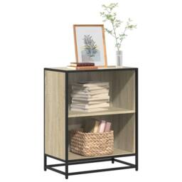 Berkfield Home Book Cabinet Sonoma Oak 60x35x76 cm Engineered Wood in Light Brown - Size: 60 x 35 x 76 cm - thumbnail 2
