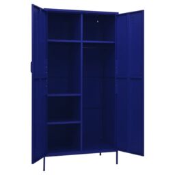 Berkfield Home Wardrobe Navy Blue 90x50x180 cm Steel - Size: 90 x 50 x 180 cm - thumbnail 6