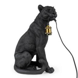 Madison & Mayfair Black Leopard Resin Lamp Base - thumbnail 1
