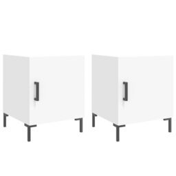Berkfield Home Bedside Cabinets 2 pcs White 40x40x50 cm Engineered Wood - Size: 40 x 40 x 50 cm - thumbnail 2