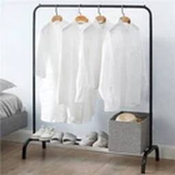 Havendro Black Heavy Duty Clothes Stand Shoe Storage Shelf Bedroom - thumbnail 1