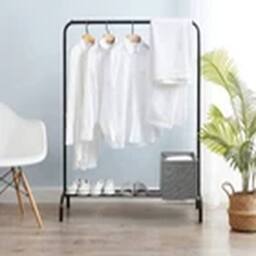 Havendro Black Heavy Duty Clothes Stand Shoe Storage Shelf Bedroom - thumbnail 3