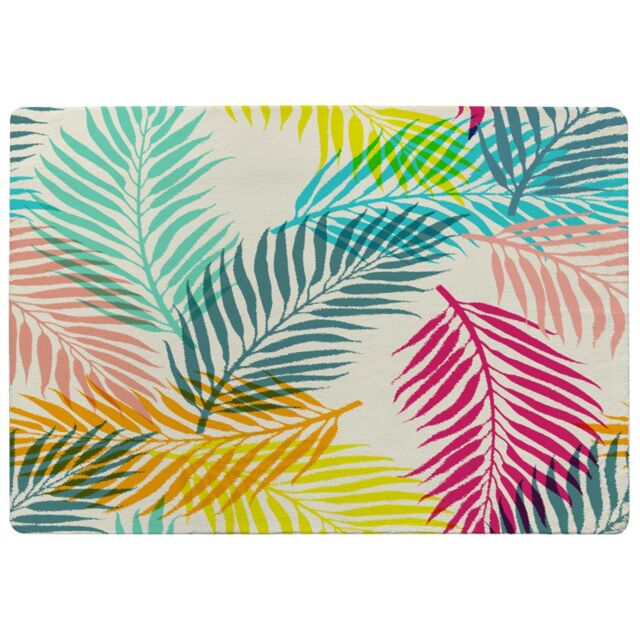 Benjamin Tate Design Multi Coloured Tropical Leaves Rug in Natural - Size: Large - image 1