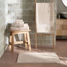 OHS Luxury Hand Towel 100% Cotton Bathroom in Beige - thumbnail 2