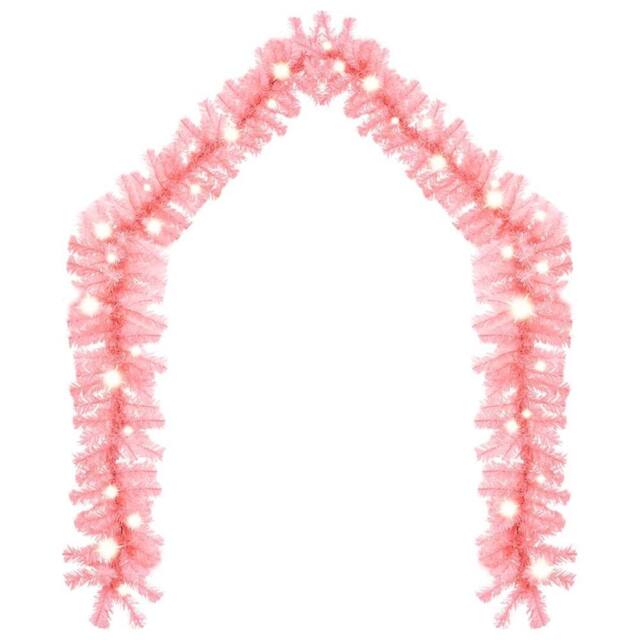 Berkfield Home Christmas Garland with LED Lights 5 m Pink - image 1
