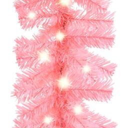 Berkfield Home Christmas Garland with LED Lights 5 m Pink - thumbnail 5