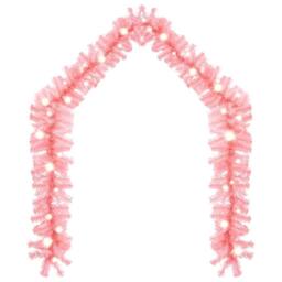 Berkfield Home Christmas Garland with LED Lights 5 m Pink