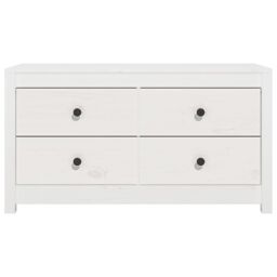 Berkfield Home Side Cabinet White 100x40x54 cm Solid Wood Pine - Size: 100 x 40 x 54 cm - thumbnail 4
