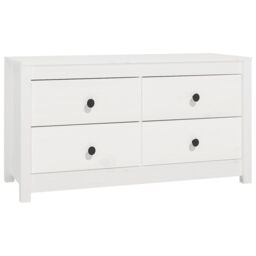 Berkfield Home Side Cabinet White 100x40x54 cm Solid Wood Pine - Size: 100 x 40 x 54 cm - thumbnail 2
