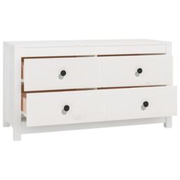 Berkfield Home Side Cabinet White 100x40x54 cm Solid Wood Pine - Size: 100 x 40 x 54 cm - thumbnail 3