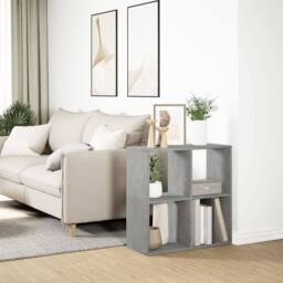 Berkfield Home Room Divider Bookcase Concrete Grey 69.5x29x69.5 cm Engineered Wood - thumbnail 4