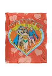 Warner Brothers Justice League Officially Licensed Silky Touch Super Soft Throw Blanket 152 x 127 cm in White - thumbnail 1