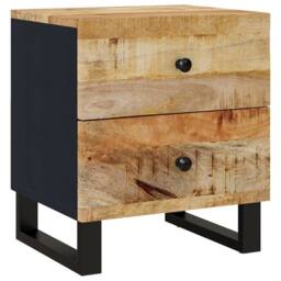 Berkfield Home Bedside Cabinets 2 pcs 40x33x46 cm Solid Wood Mango in Tan - Size: 40 x 33 x 46 cm - thumbnail 9
