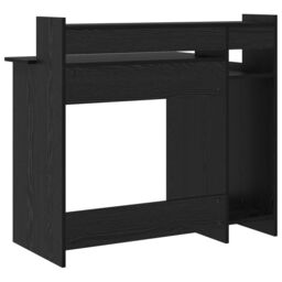 Berkfield Home Desk with Desk Lamps with Shelf with Storage Black oak Engineered wood - thumbnail 9