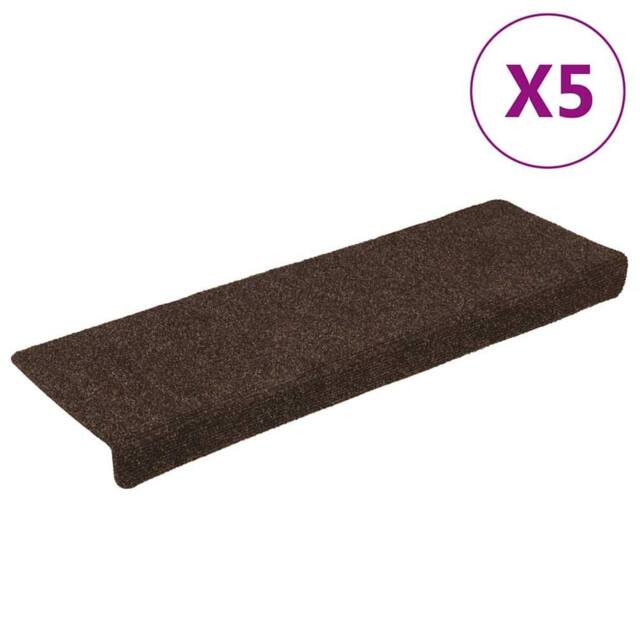 Berkfield Home Stair Mats 15 pcs Needle Punch 65x21x4 cm Brown - Size: Medium - image 1