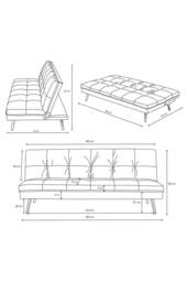 Homescapes Laurie Velvet Click Clack Sofa Bed in Black - thumbnail 6