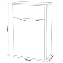 Clifton Cashmere Bathroom Back to Wall WC Toilet Unit 500mm Wide in Pale Grey - thumbnail 3