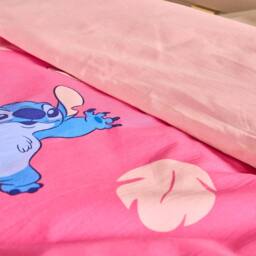 OHS Stitch Cotton Blend Bedding Set Duvet Cover with Pillowcase in Pink - Size: Single - thumbnail 3