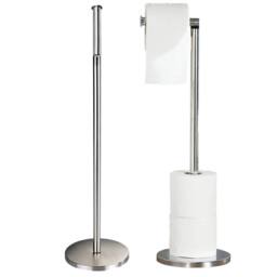 FLAVORA 1 X Free Standing Toilet Paper Holder in Silver - Size: 180 cm width x 180 cm drop - thumbnail 4