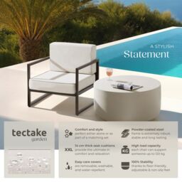 tectake Garden Chair Comosa in Brown - Size: 2 Seater - thumbnail 2