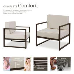 tectake Garden Chair Comosa in Brown - Size: 2 Seater - thumbnail 3