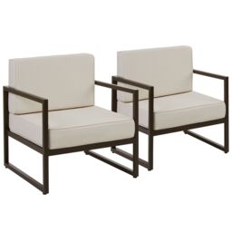 tectake Garden Chair Comosa in Brown - Size: 2 Seater - thumbnail 1