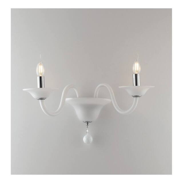 Netlighting SOFFIO Twin 2 Light Candle Wall Light White 47x36x30cm - Size: 47 x 36 x 30 cm - image 1