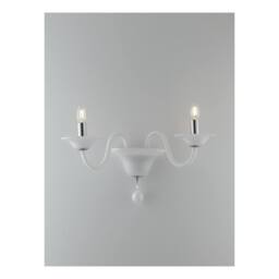 Netlighting SOFFIO Twin 2 Light Candle Wall Light White 47x36x30cm - Size: 47 x 36 x 30 cm - thumbnail 2