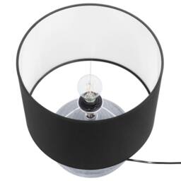 Wyld and Coco Table Lamp - Ribbed Silver Ceramic Base with Black-Silver Shade 42 cm - thumbnail 5