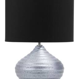 Wyld and Coco Table Lamp - Ribbed Silver Ceramic Base with Black-Silver Shade 42 cm - thumbnail 2