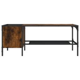 Berkfield Home Decorative Coffee Table with Rack Smoked Oak 100x51x40 cm Enginee in Brown - Size: 100 x 51 x 40 cm - thumbnail 4