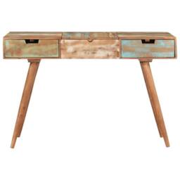 Berkfield Home Dressing Table with Mirror 112x45x76 cm Solid Reclaimed Wood - Size: 112 x 45 x 76 cm - thumbnail 3