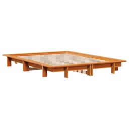 Berkfield Home Bed Frame without Mattress Wax Brown 120x200 cm Solid Wood Pine - Size: Small Double - thumbnail 6