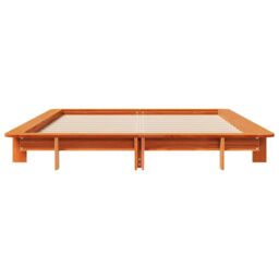Berkfield Home Bed Frame without Mattress Wax Brown 120x200 cm Solid Wood Pine - Size: Small Double - thumbnail 4