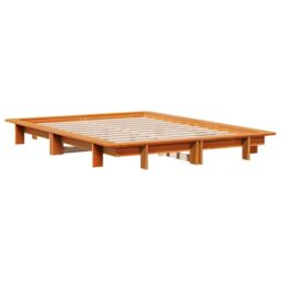Berkfield Home Bed Frame without Mattress Wax Brown 120x200 cm Solid Wood Pine - Size: Small Double - thumbnail 3