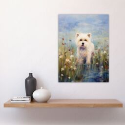 Artery8 West Highland Terrier Claude Monet Style Dog Oil Painting Pastel Colour Portrait Large Wall Unframed Art Poster Print Thick Paper 18X24 Inch - thumbnail 4