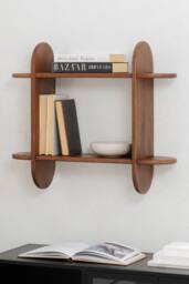 MH London Montague Solid Wood Wall Mounted Shelf in Walnut - thumbnail 1