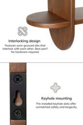 MH London Montague Solid Wood Wall Mounted Shelf in Walnut - thumbnail 6