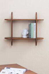 MH London Montague Solid Wood Wall Mounted Shelf in Walnut - thumbnail 3