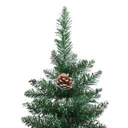 Berkfield Home Slim Christmas Tree with Real Wood & White Snow Green 150 cm - thumbnail 4