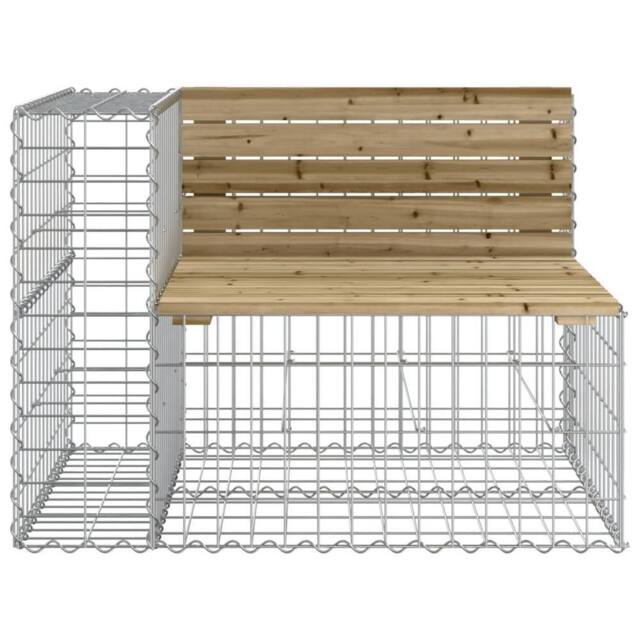 Berkfield Home Beautiful Garden Bench Gabion Design 92x71x65.5 cm Impregnated Wo in Brown - image 1